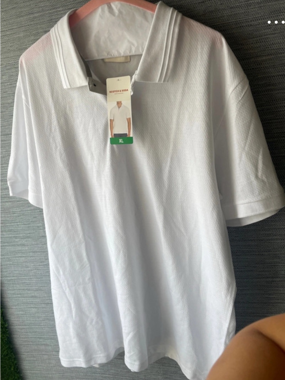 Scotch & Soda White Men’s Polo - Minimal Short Sleeve